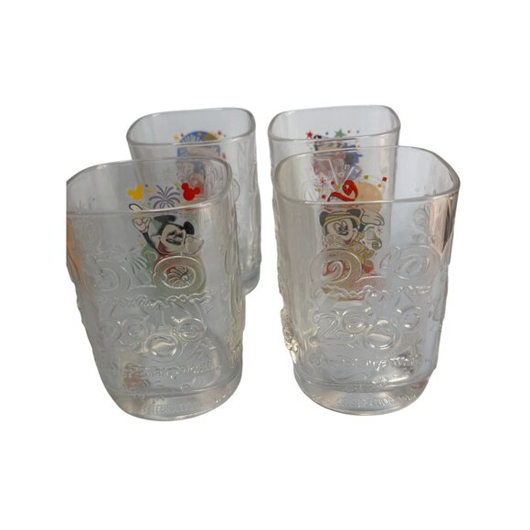 Walt Disney World 2000 millenium Mickey Mouse Collectible Glass Tumblers Set Of - Picture 6 of 9